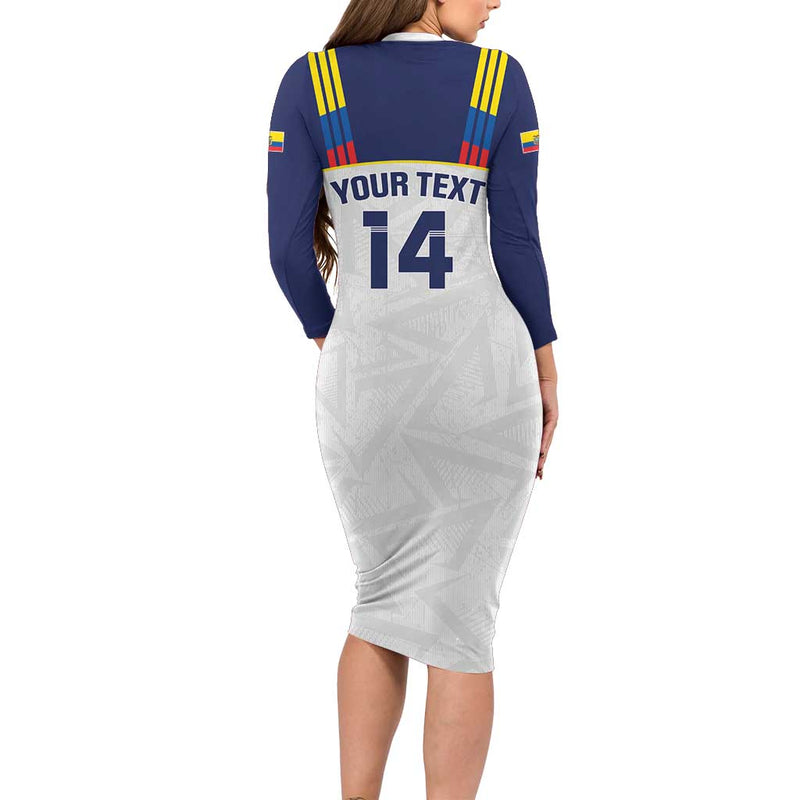 Custom Ecuador Football La Tri Go Champions Condor Style Long Sleeve Bodycon Dress
