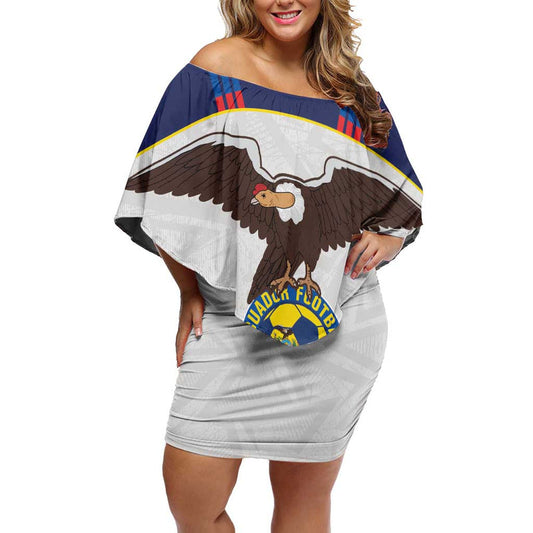 Custom Ecuador Football La Tri Go Champions Condor Style Off Shoulder Short Dress