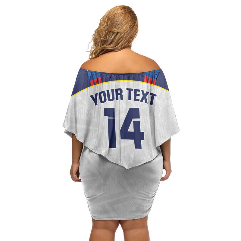 Custom Ecuador Football La Tri Go Champions Condor Style Off Shoulder Short Dress
