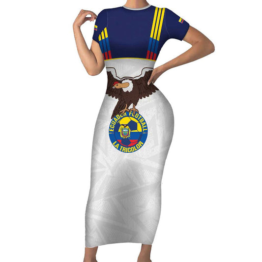Custom Ecuador Football La Tri Go Champions Condor Style Short Sleeve Bodycon Dress