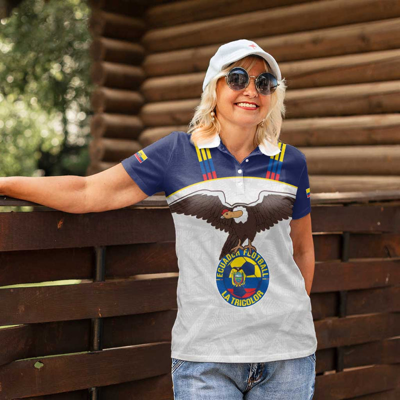 Custom Ecuador Football La Tri Go Champions Condor Style Women Polo Shirt