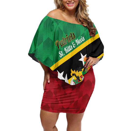 Custom Saint Kitts And Nevis Cricket Go Champions Patriots Off Shoulder Short Dress