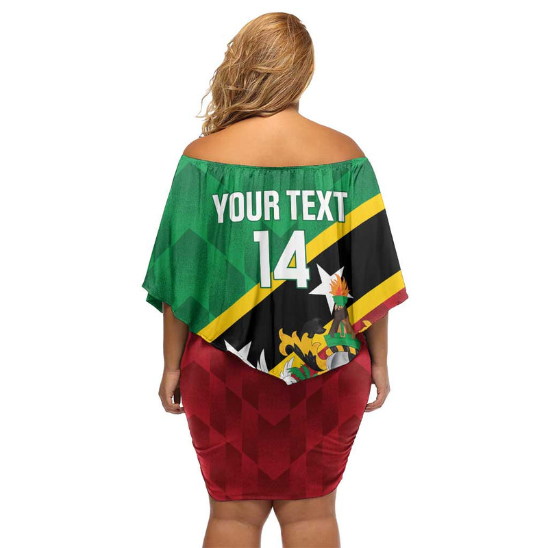 Custom Saint Kitts And Nevis Cricket Go Champions Patriots Off Shoulder Short Dress