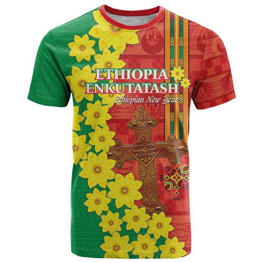 Enkutatash Ethiopia Melkam Addis Amet Adey Abeba Flower T Shirt