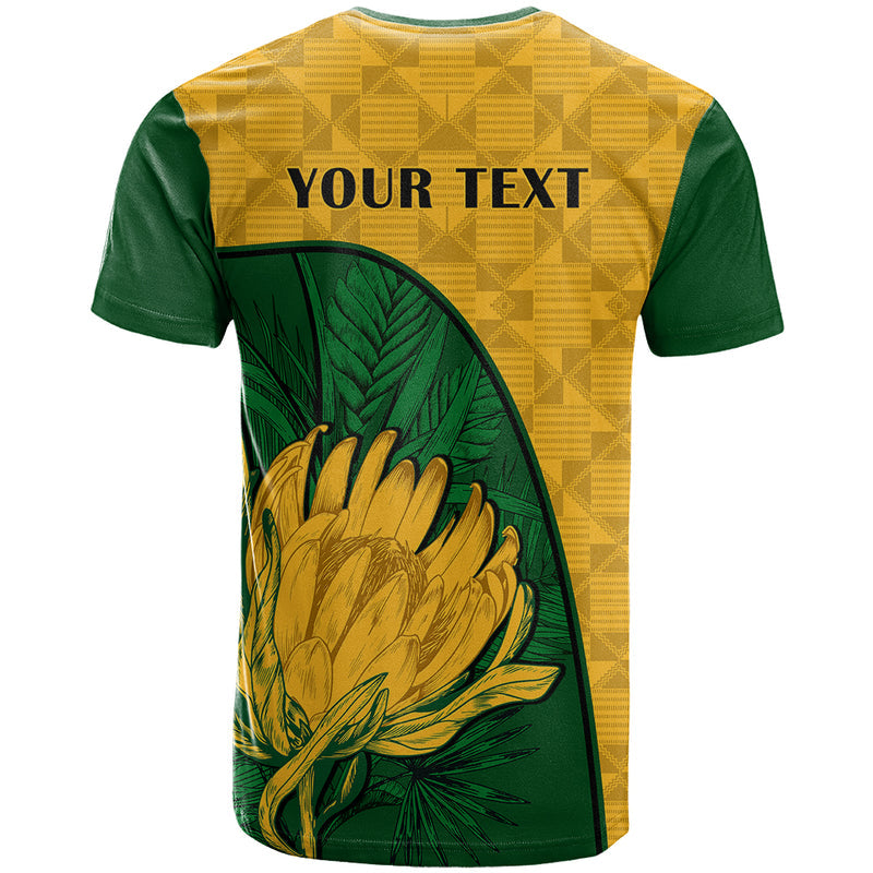 Custom South Africa King Protea With Kente Pattern T Shirt