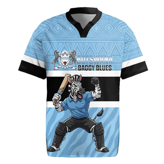 Custom Botswana Cricket Go Baggy Blues Zebra Mascot Rugby Jersey
