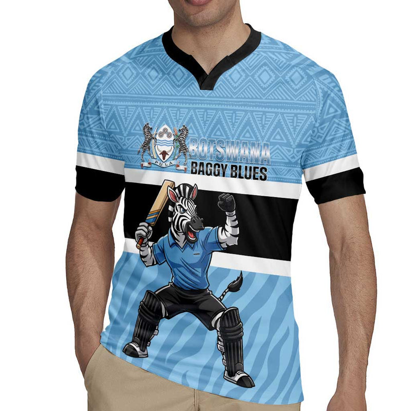 Custom Botswana Cricket Go Baggy Blues Zebra Mascot Rugby Jersey