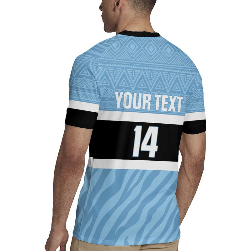 Custom Botswana Cricket Go Baggy Blues Zebra Mascot Rugby Jersey