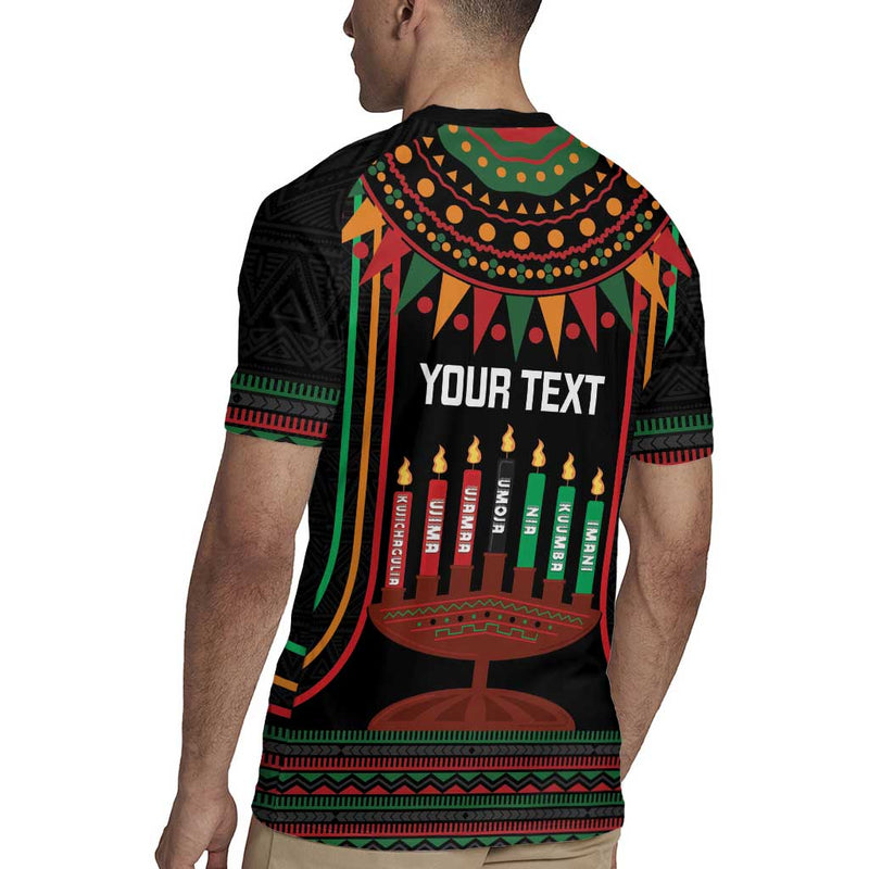 African-american Kwanzaa Kinara Candles African Pattern Rugby Jersey