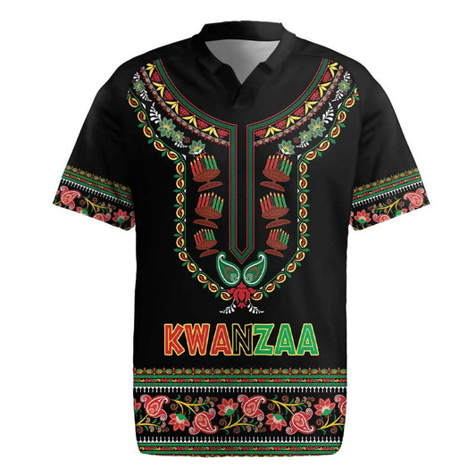 African-american Kwanzaa Dashiki Mix Paisley Pattern Rugby Jersey