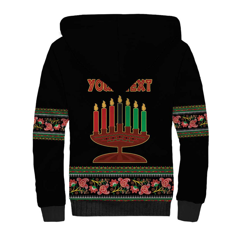 African-American Kwanzaa Dashiki Mix Paisley Pattern Sherpa Hoodie