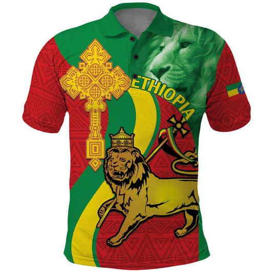 Ethiopia National Day Ethiopia Lion of Judah African Pattern Polo Shirt