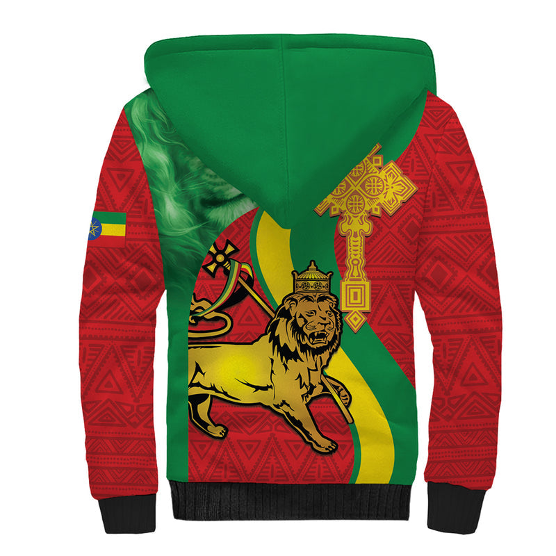 Ethiopia National Day Ethiopia Lion of Judah African Pattern Sherpa Hoodie