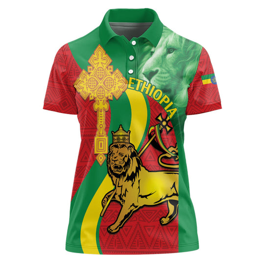 Ethiopia National Day Ethiopia Lion of Judah African Pattern Women Polo Shirt