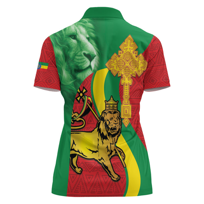 Ethiopia National Day Ethiopia Lion of Judah African Pattern Women Polo Shirt