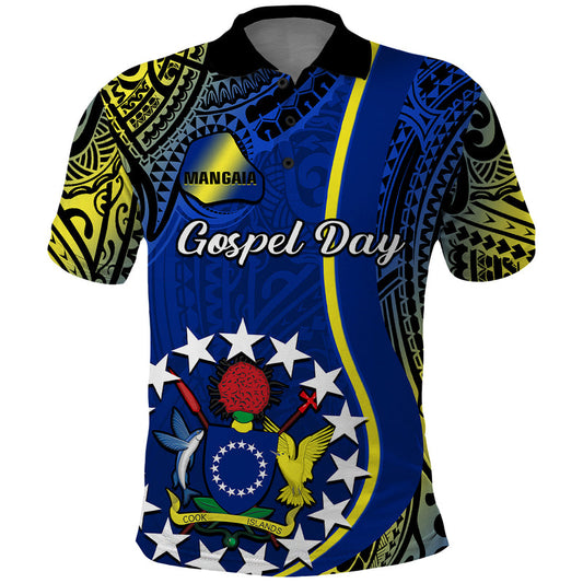 Custom Cook Islands Mangaia Gospel Day Blue Version Polo Shirt