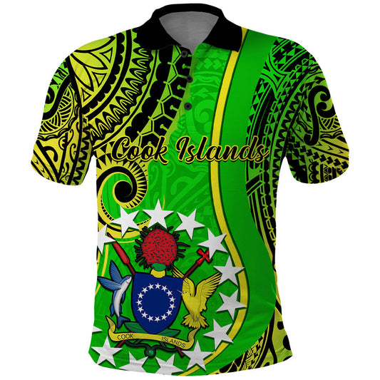 Custom Cook Islands Kuki Airani Coat Of Arms Polo Shirt