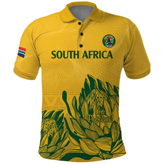 Custom South Africa Cricket 2024 African Pattern Go Proteas Polo Shirt