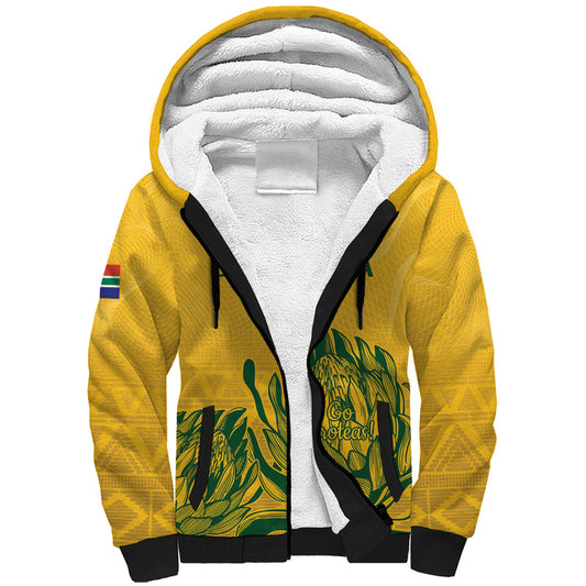 Custom South Africa Cricket 2024 African Pattern Go Proteas Sherpa Hoodie