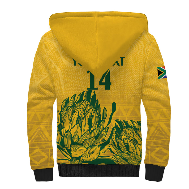 Custom South Africa Cricket 2024 African Pattern Go Proteas Sherpa Hoodie