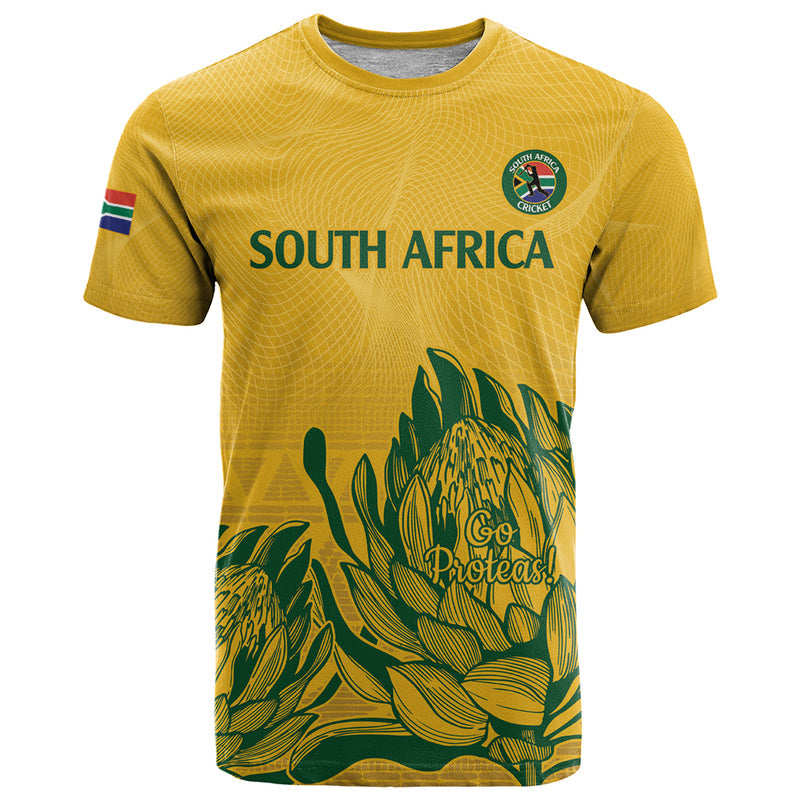 Custom South Africa Cricket 2024 African Pattern Go Proteas T Shirt