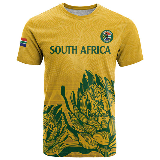 Custom South Africa Cricket 2024 African Pattern Go Proteas T Shirt