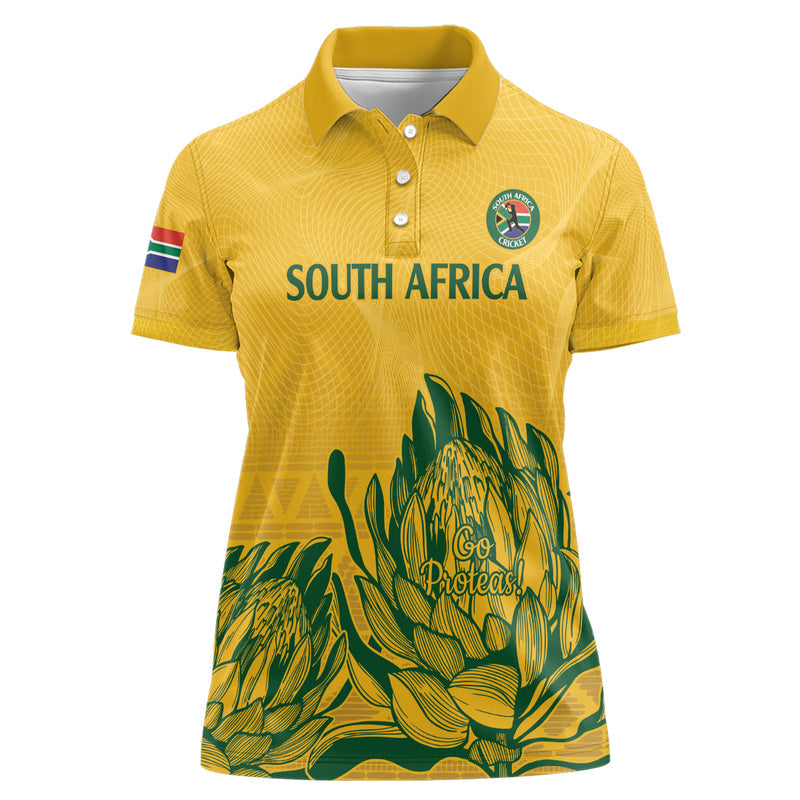 Custom South Africa Cricket 2024 African Pattern Go Proteas Women Polo Shirt