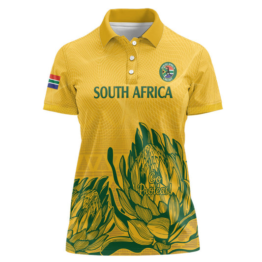 Custom South Africa Cricket 2024 African Pattern Go Proteas Women Polo Shirt