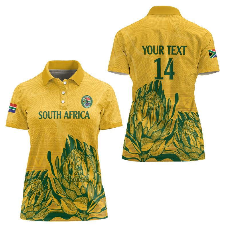 Custom South Africa Cricket 2024 African Pattern Go Proteas Women Polo Shirt