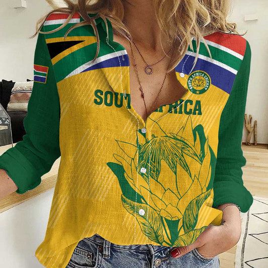 Custom South Africa Cricket Go Champions World Cup Proteas Women Casual Shirt
