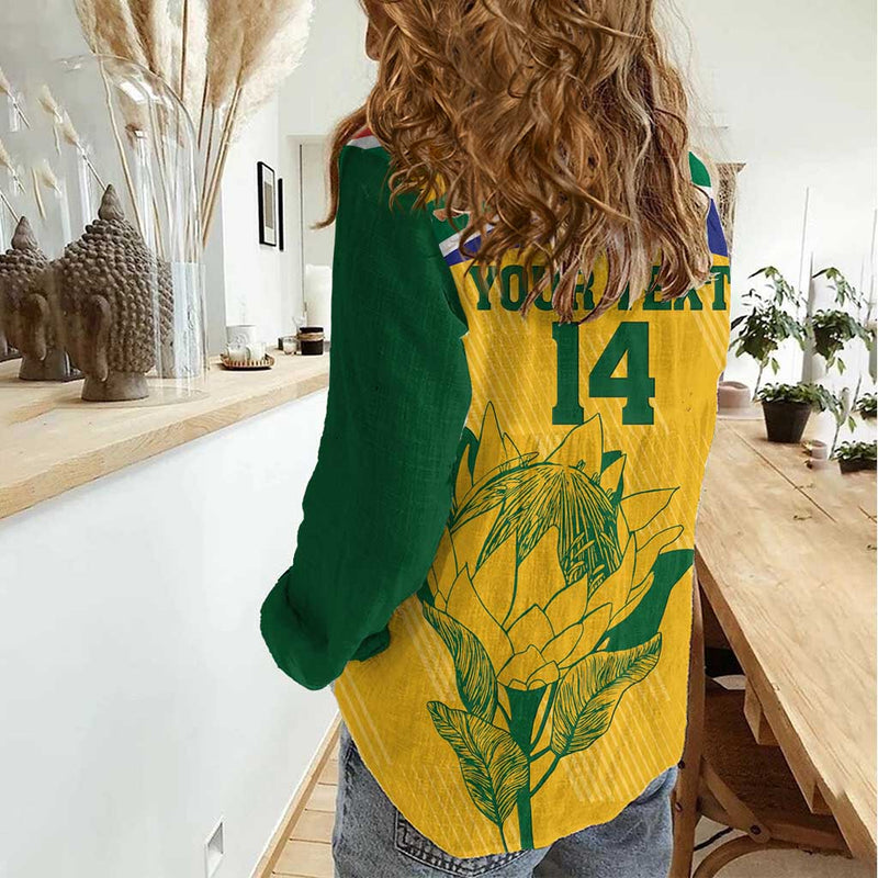 Custom South Africa Cricket Go Champions World Cup Proteas Women Casual Shirt
