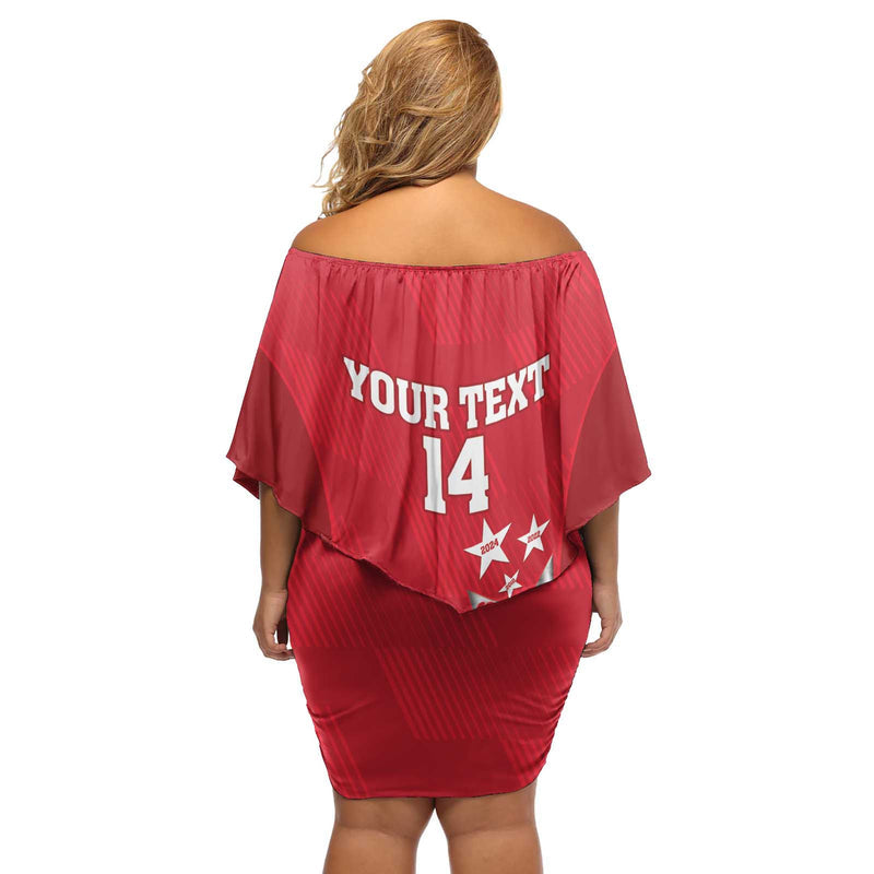 Custom England Cricket 3rd Champions World Cup Proud Off Shoulder Short Dress