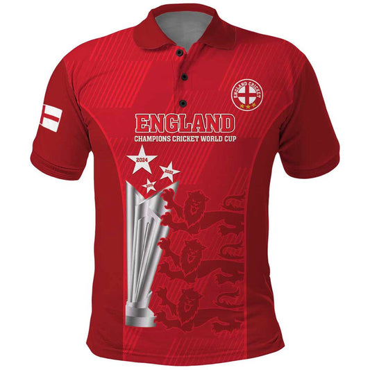 Custom England Cricket 3rd Champions World Cup Proud Polo Shirt