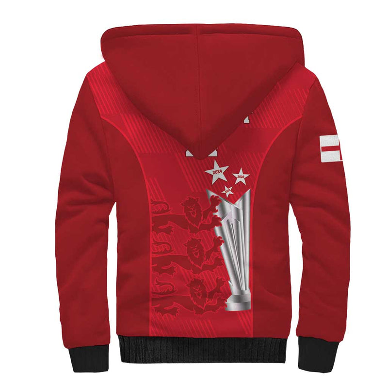 Custom England Cricket 3rd Champions World Cup Proud Sherpa Hoodie