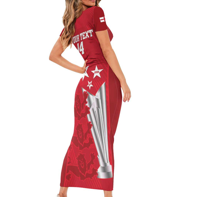 Custom England Cricket 3rd Champions World Cup Proud Short Sleeve Bodycon Dress