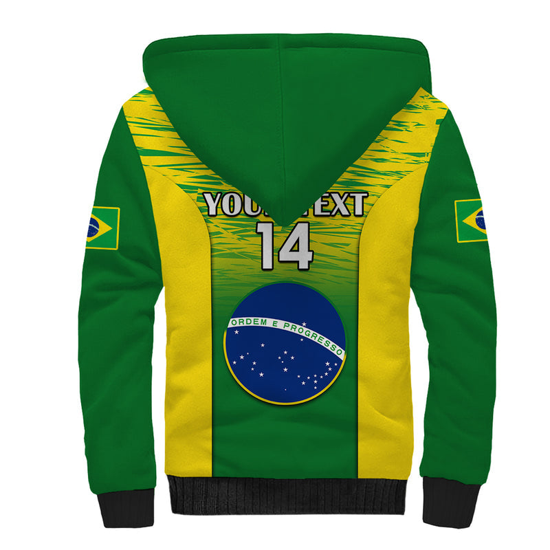Custom Brazil Football 2023 World Cup Go Selecao Gradient Style Sherpa Hoodie