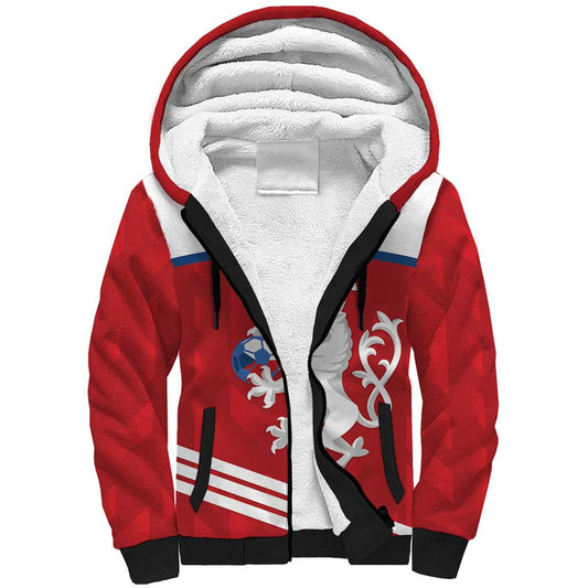 Custom Czech Republic Football Go Czechia - Sporty Style Sherpa Hoodie