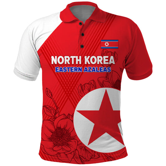 Custom North Korea Football 2024 Go Eastern Azaleas Magnolia Flowers Polo Shirt