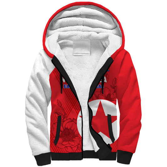 Custom North Korea Football 2024 Go Eastern Azaleas Magnolia Flowers Sherpa Hoodie