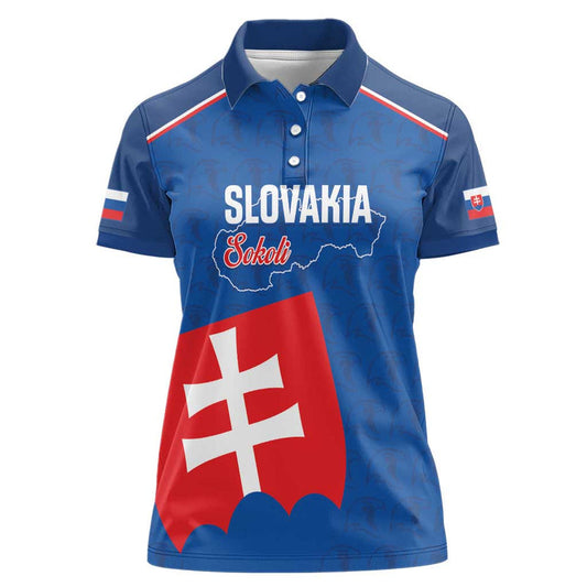 Custom Slovakia Football Come On Sokoli Falcon Pattern Women Polo Shirt