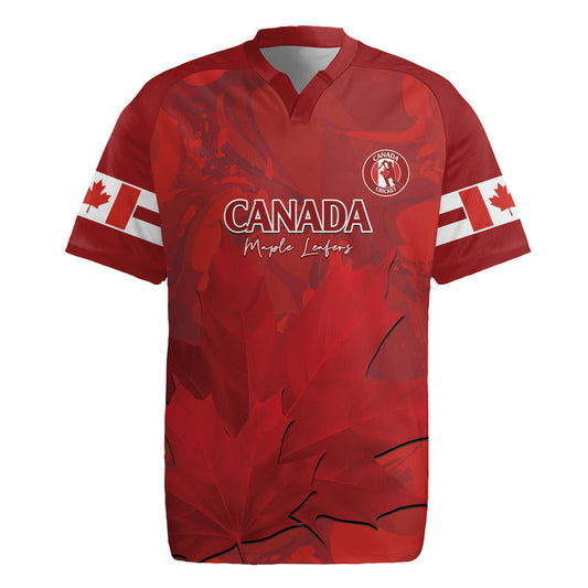 Custom Canada Cricket 2024 Maple Leaf Go Champions Rugby Jersey