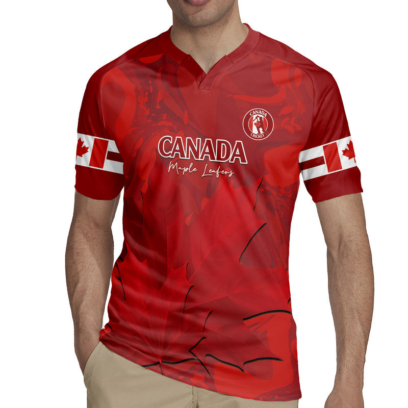 Custom Canada Cricket 2024 Maple Leaf Go Champions Rugby Jersey