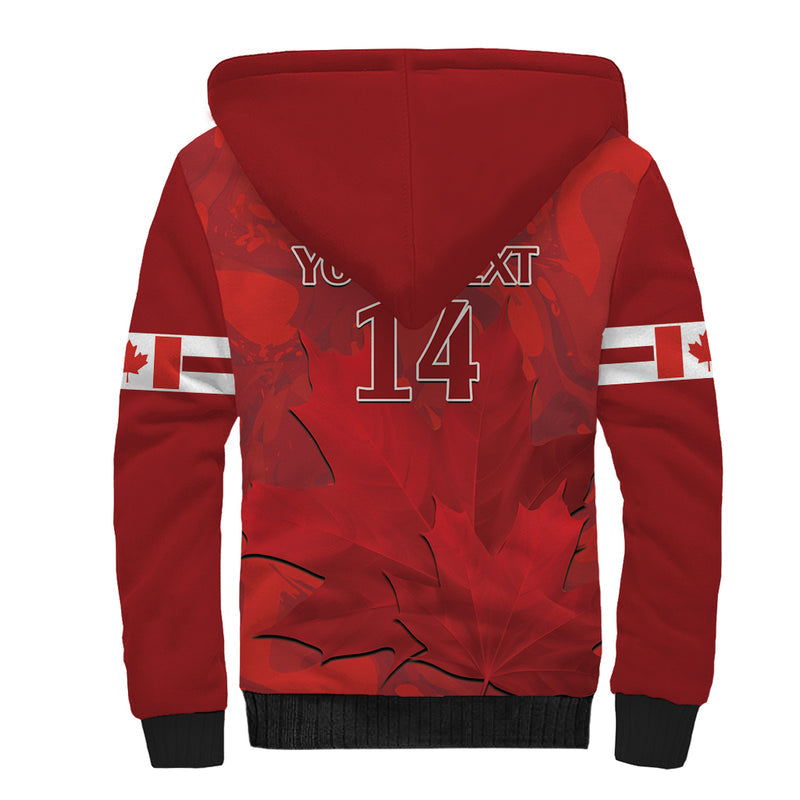 Custom Canada Cricket 2024 Maple Leaf Go Champions Sherpa Hoodie