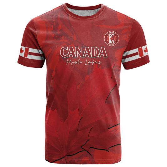 Custom Canada Cricket 2024 Maple Leaf Go Champions T Shirt