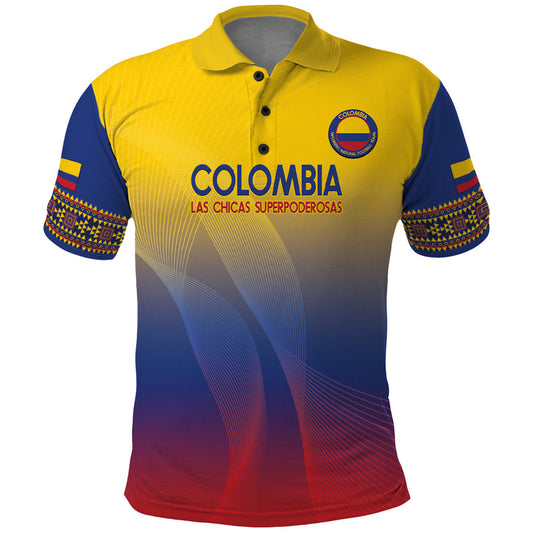 Custom Colombia Football Summer 2024 Las Chicas Superpoderosas Polo Shirt