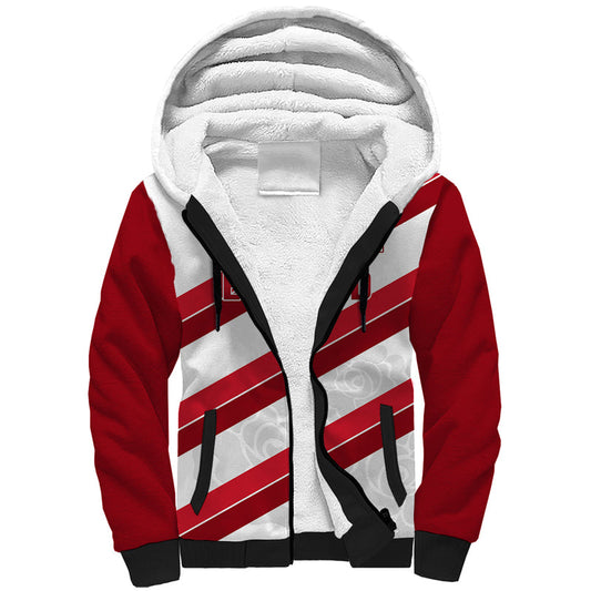Custom England Rugby 2024 Go Champions Red Rose Sporty Version Sherpa Hoodie