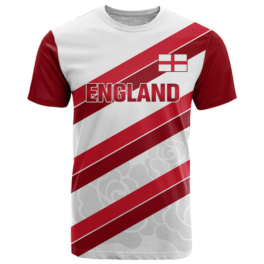 Custom England Rugby 2024 Go Champions Red Rose Sporty Version T Shirt