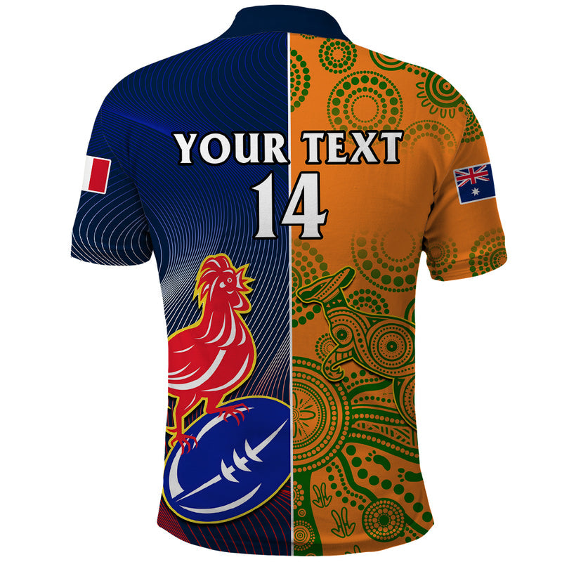 Custom France And Australia Rugby 2023 World Cup Le Bleus Wallabies Together Polo Shirt
