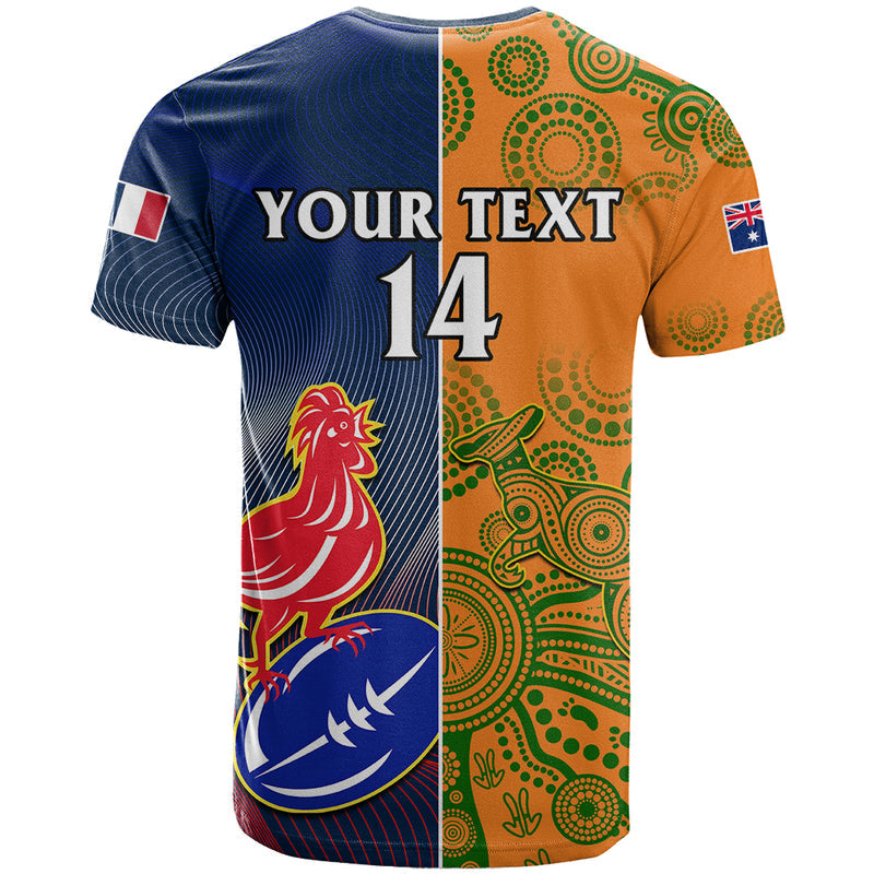 Custom France And Australia Rugby 2023 World Cup Le Bleus Wallabies Together T Shirt