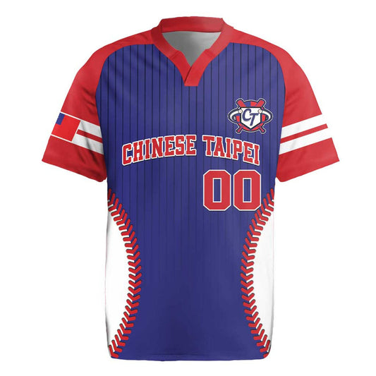 Custom Chinese Taipei Go Taiwanese - Baseball Style Rugby Jersey